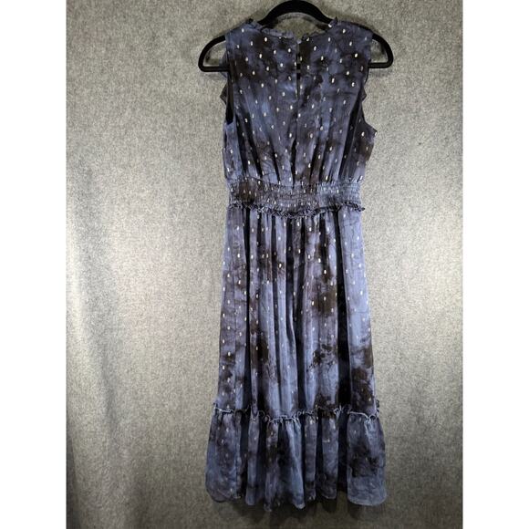 INC International Concepts Dress‎ Women M Blue Sleeveless Tiered Chiffon Ruffle - Picture 7 of 8